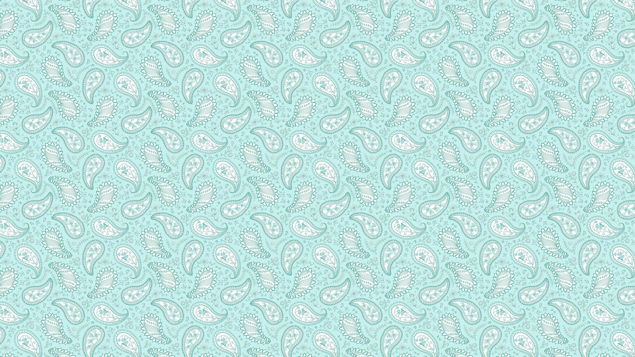 Teal Paisley Desktop Wallpaper